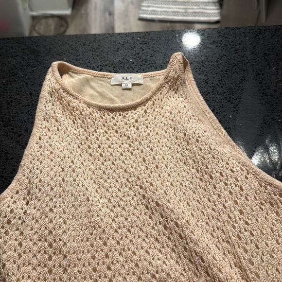 A.L.C. Caitlyn Flounce Knit Dress in Desert Rose EUC Size XS Womens - Picture 8 of 10